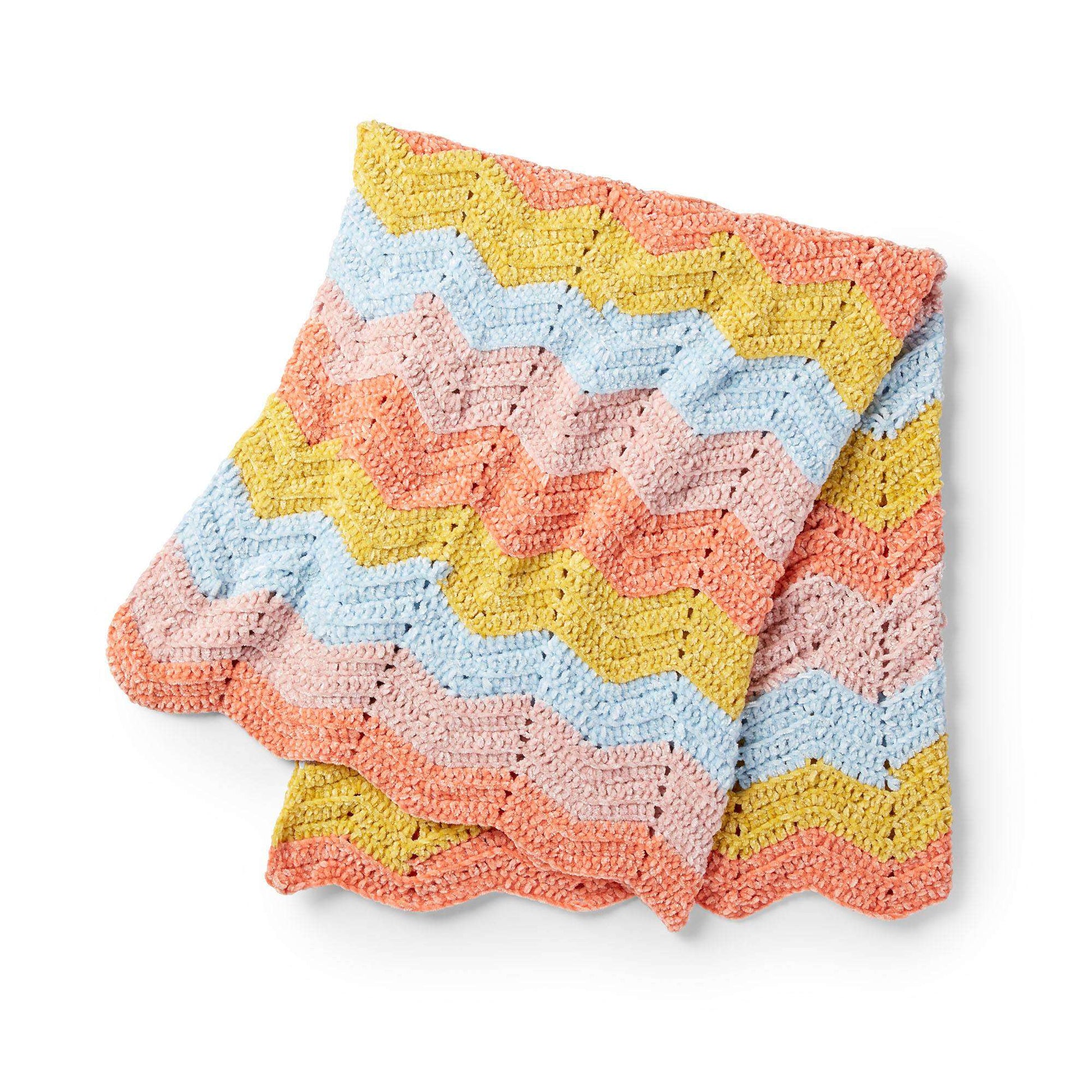 Free Bernat Zig And Zag Crochet Baby Blanket Pattern