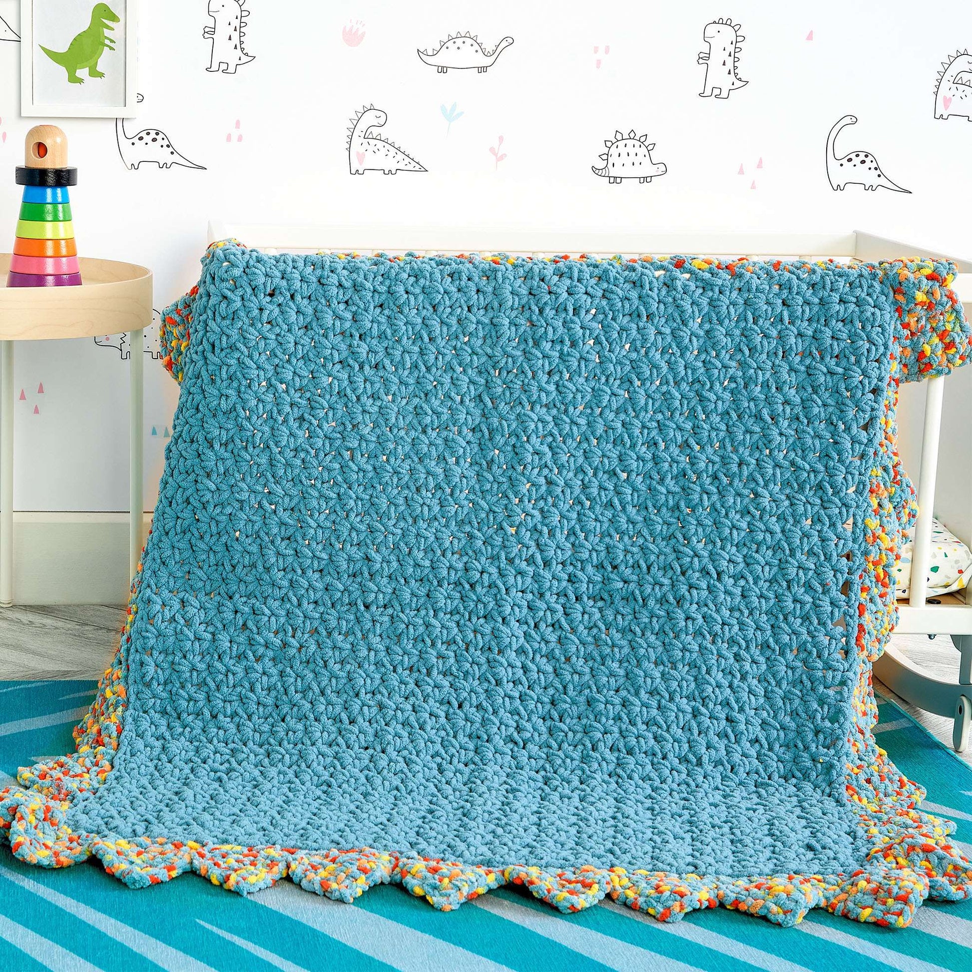 Free Bernt Easy Sawtooth Edge Crochet Baby Blanket Pattern