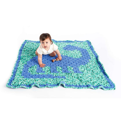 Bernat C2C Crochet Dino Blanket Crochet Blanket made in Bernat Baby Blanket yarn