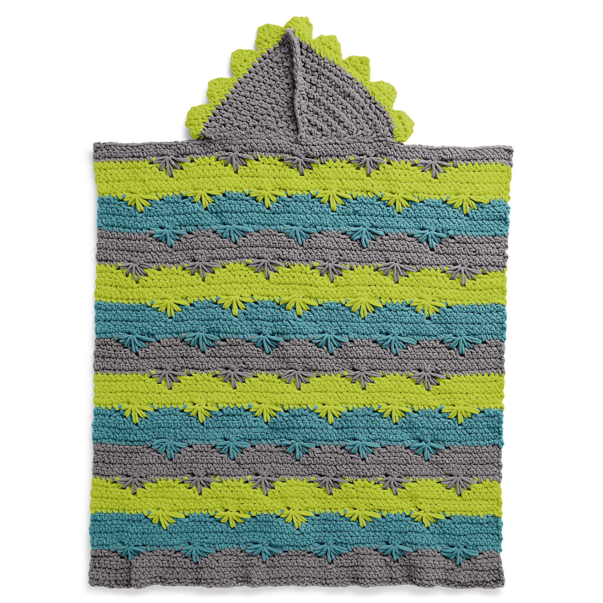 Free Bernat Dino Hood Crochet Blanket Pattern