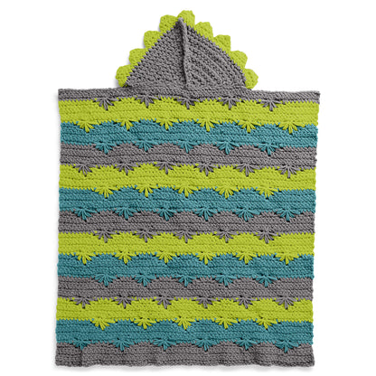 Bernat Dino Hood Crochet Blanket Crochet Appliqué made in Bernat Baby Blanket yarn
