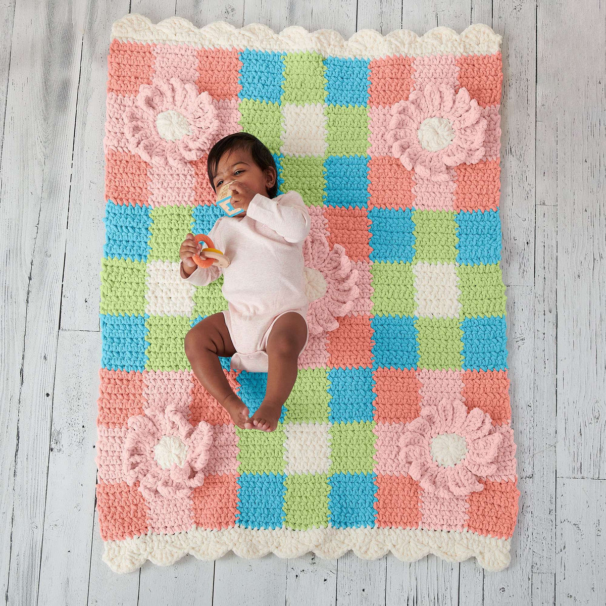 Crochet Blanket made in Bernat Baby Blanket yarn