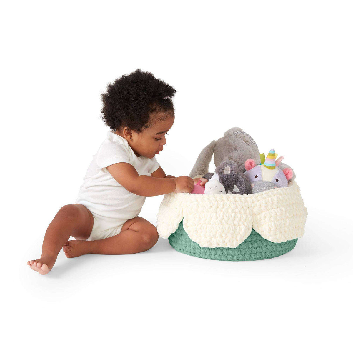 Crochet Basket made in Bernat Baby Blanket yarn