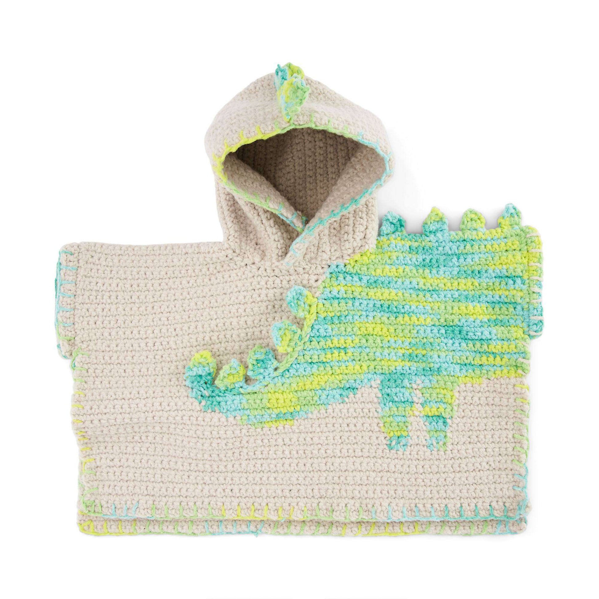 Free Bernat Baby Dino Crochet Poncho Pattern