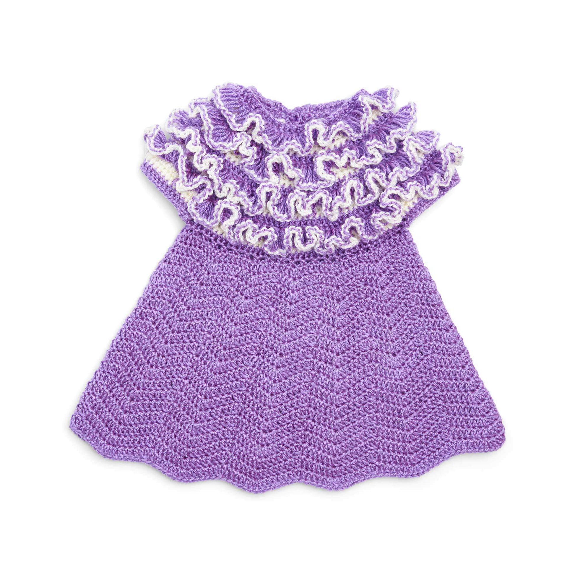 Free Bernat Crochet Ruffle Yoke Baby Dress Pattern