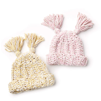 Bernat Tasseled Crochet Baby Hat Crochet Hat made in Bernat Baby Marly yarn