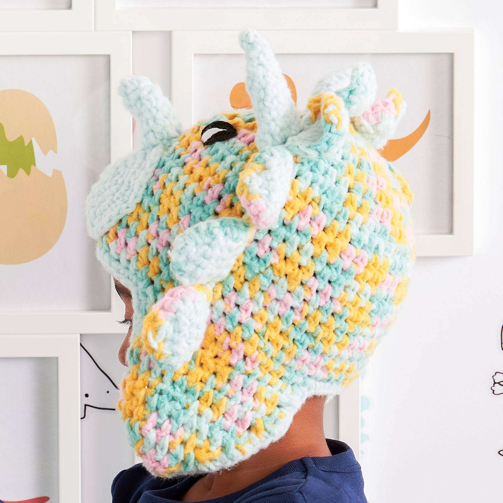 Free Bernat Crochet Triceratops Hat Pattern