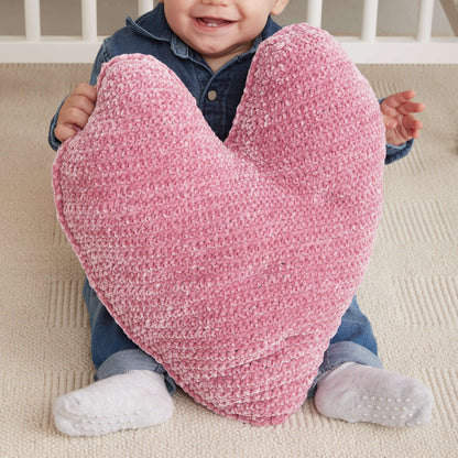 Bernat Crochet Heart Pillow Crochet Pillow made in Bernat Baby Velvet yarn