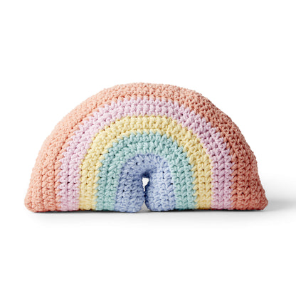 Bernat Crochet Rainbow Pillow Crochet Pillow made in Bernat Baby Blanket yarn