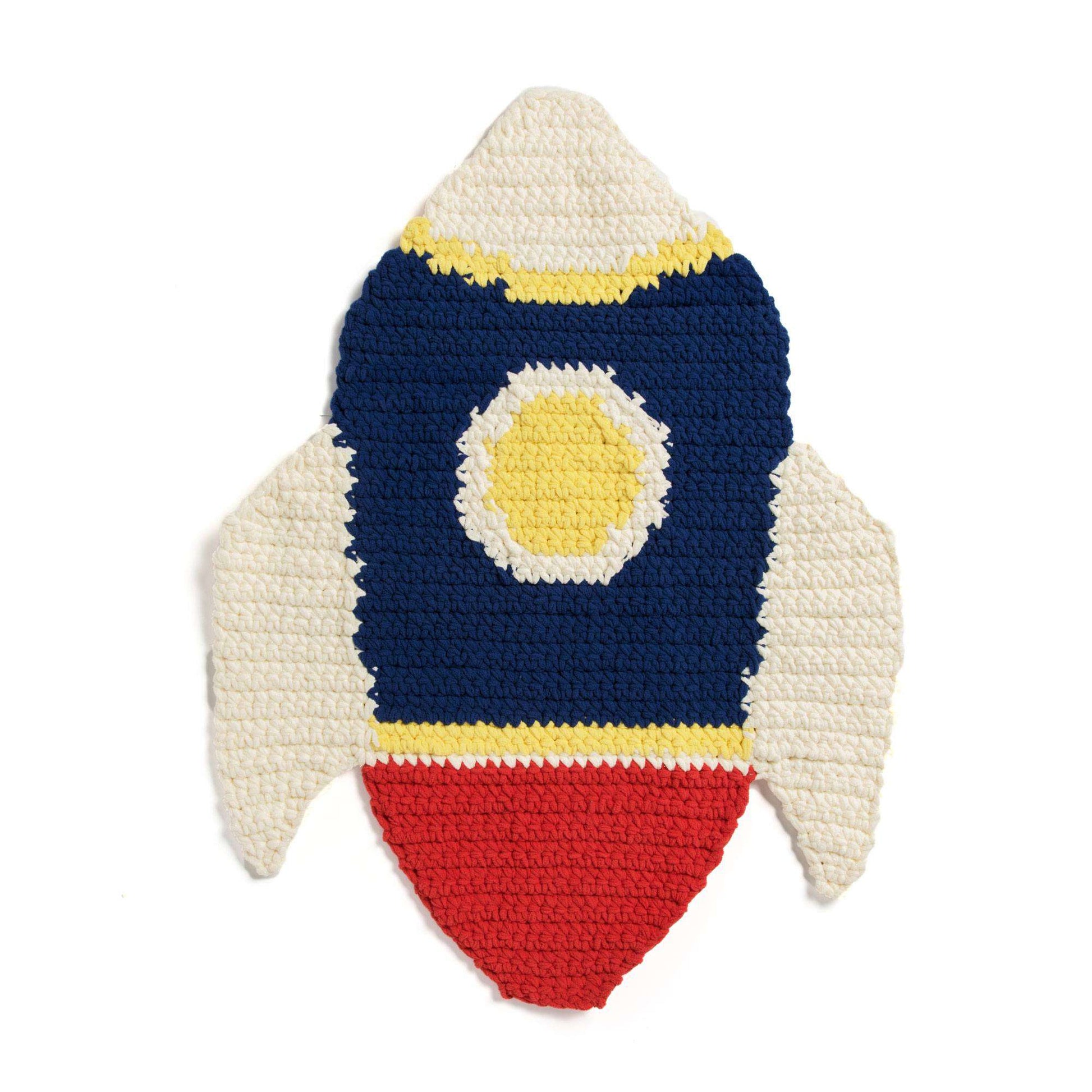 Bernat Crochet Rocket Rug Crochet Rug made in Bernat Baby Blanket Sparkle yarn