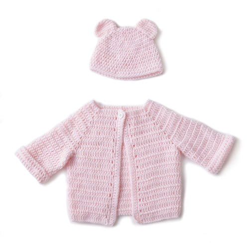 Free Easy Bernat Baby Jacket Set Crochet Pattern Yarnspirations