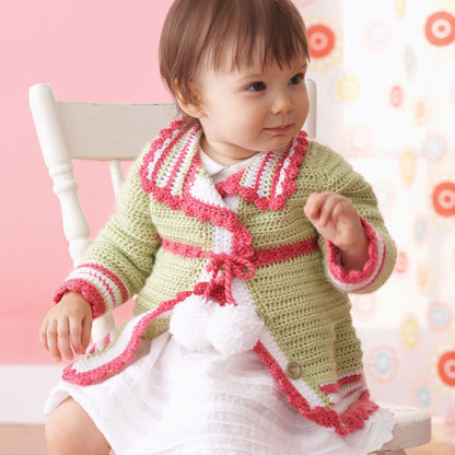 Bernat Pompom Cardigan 2 yrs