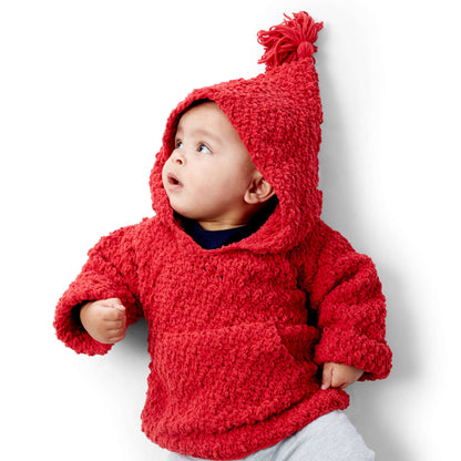 Bernat Crochet Kangaroo Hoodie Red