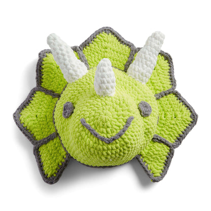 Bernat Crochet Faux Taxidermy Triceratops Crochet Toy made in Bernat Baby Blanket yarn