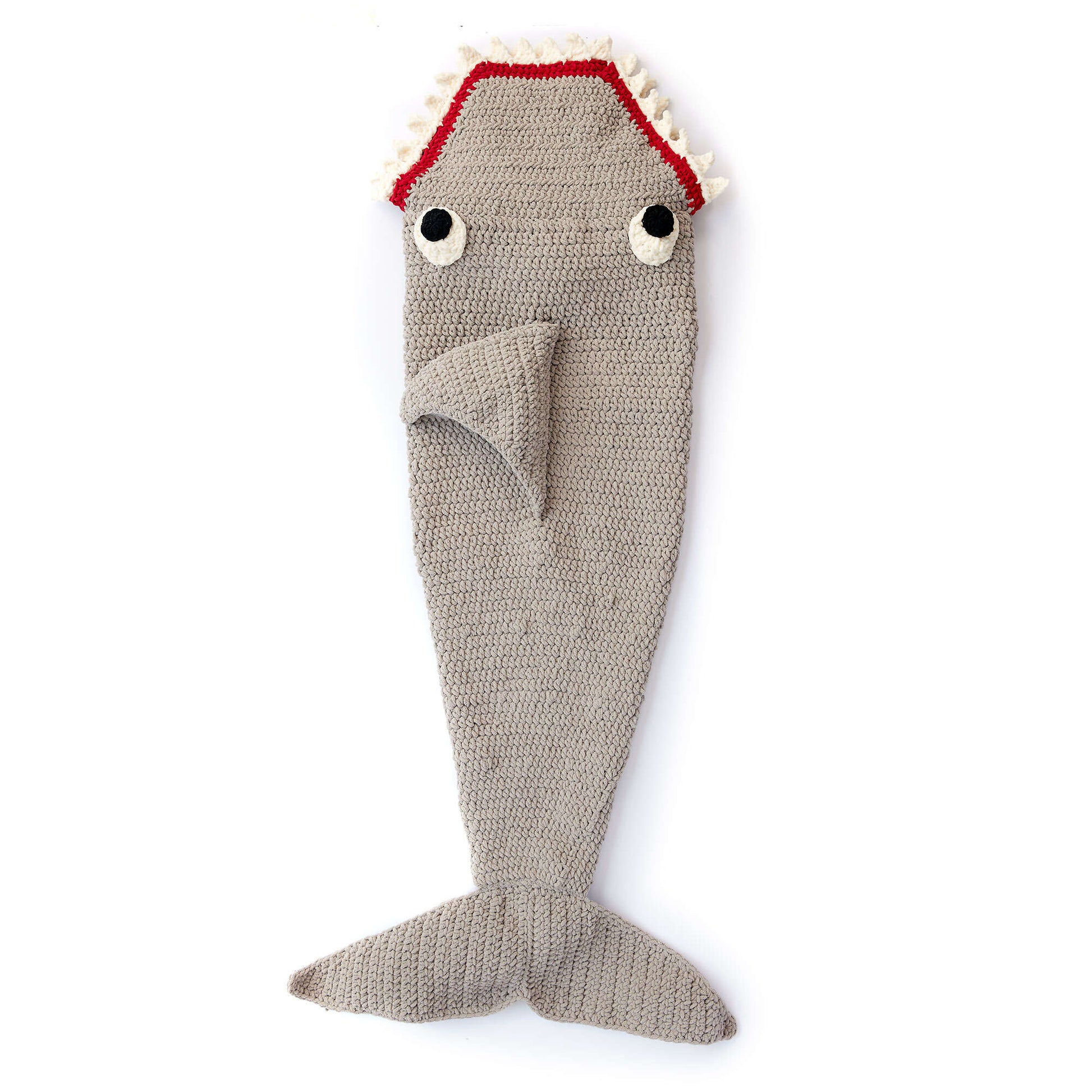 Free Easy Bernat Fin-tastic Shark Snuggle Sack Crochet Pattern