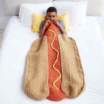 Bernat Hot Doggin'! Crochet Snuggle Sack Crochet Blanket made in Bernat Blanket yarn