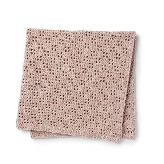 Bernat Velvety Filet Crochet Baby Blanket Pattern Tutorial Image