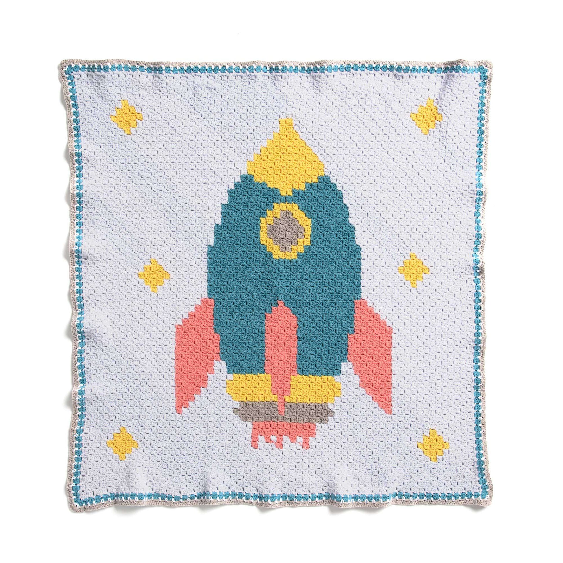 Free Bernat Rocketship Crochet Baby Blanket Pattern