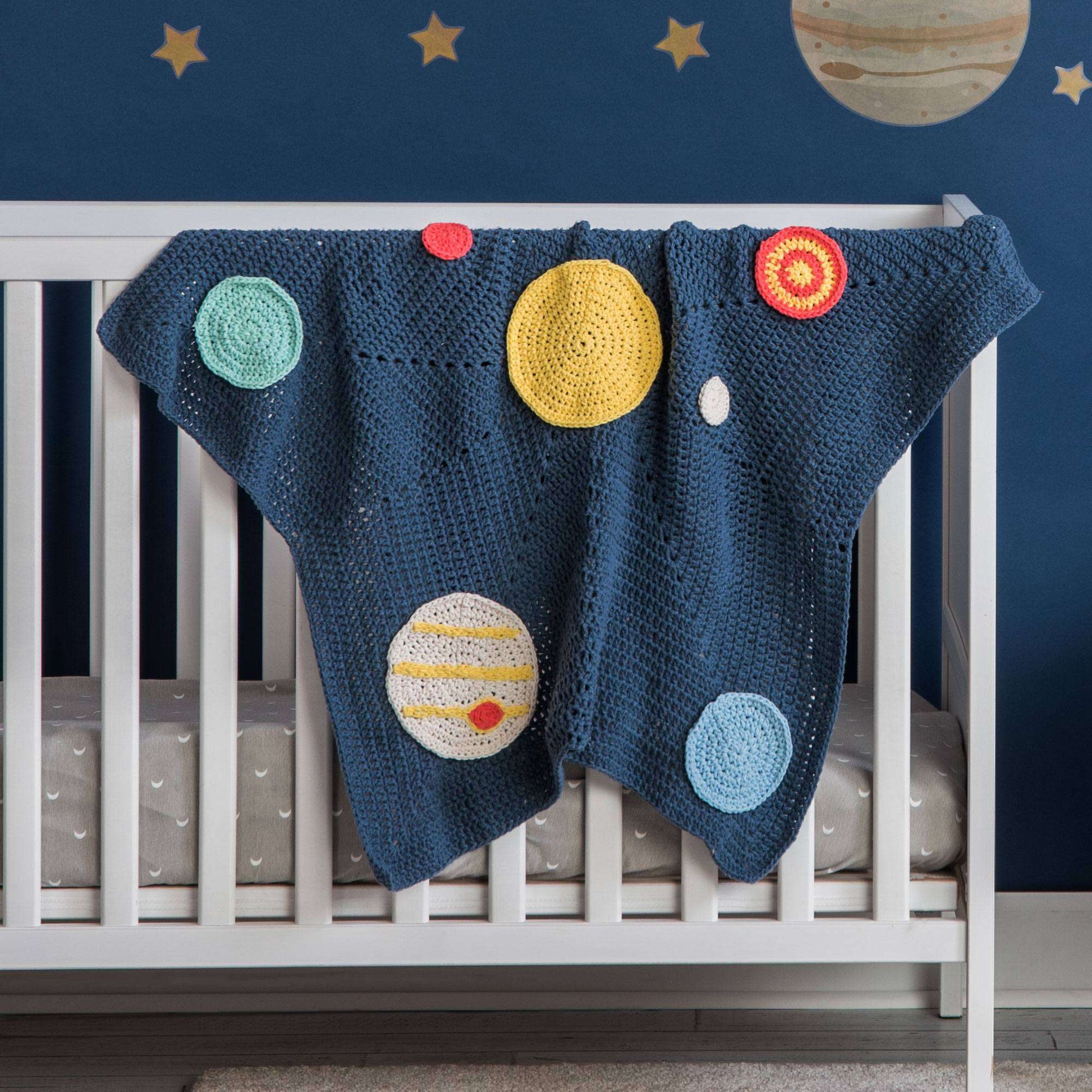 Free Bernat Solar System Crochet Baby Blanket Pattern