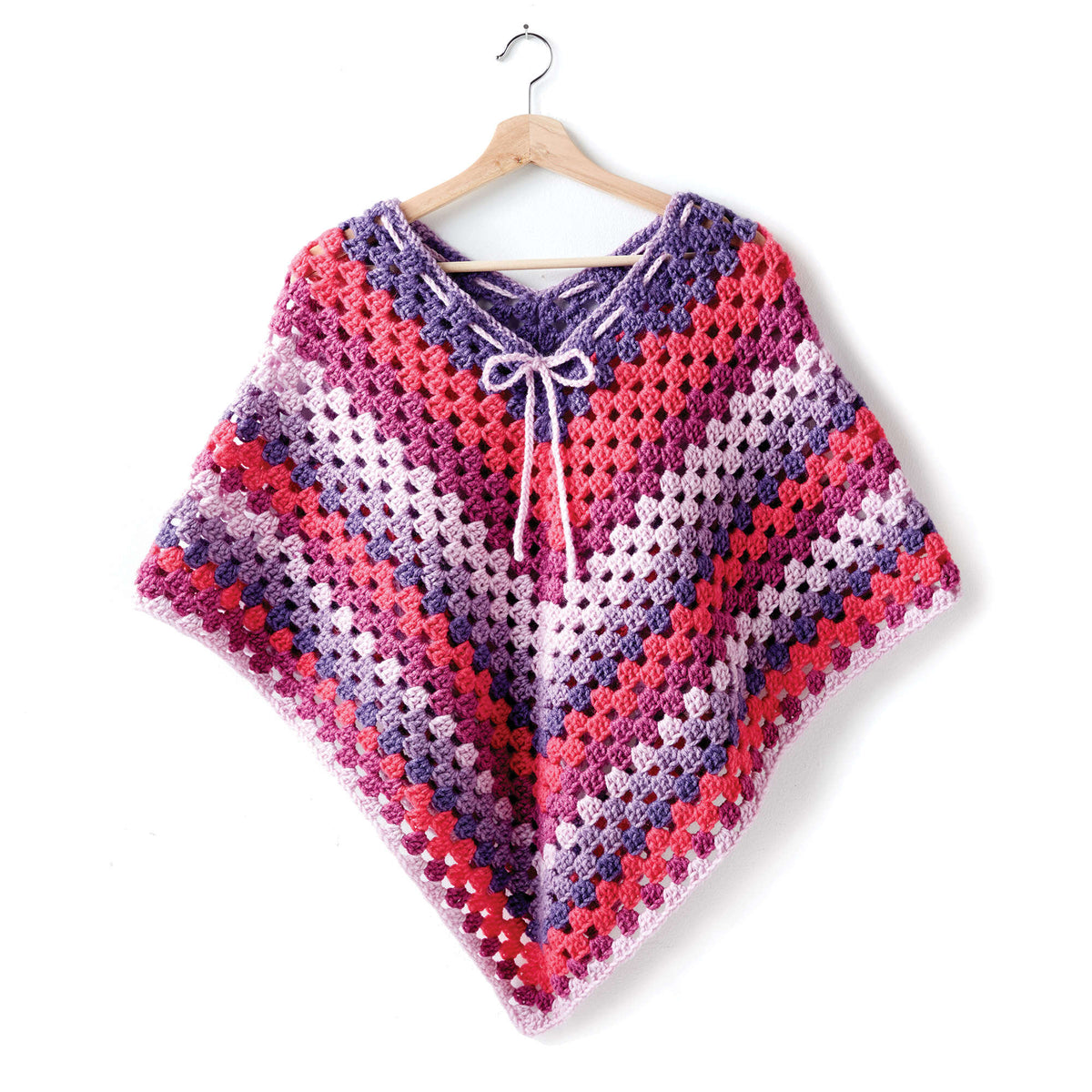 Crochet Poncho made in Bernat Pop! yarn