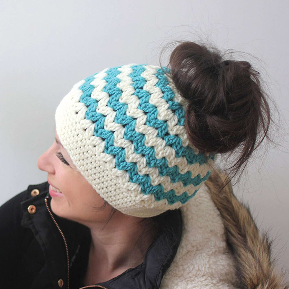 Crochet Hat made in Bernat Super Value yarn