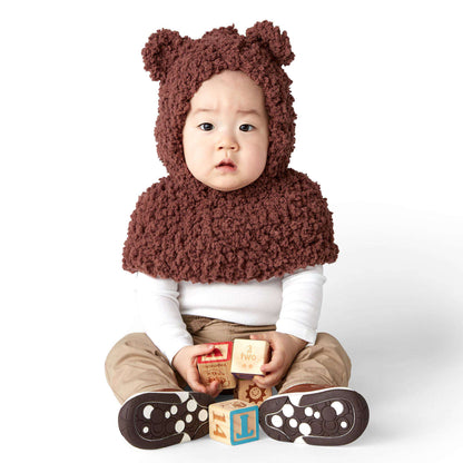 Bernat Crochet Bear Hood Crochet Hat made in Bernat Sheepy yarn