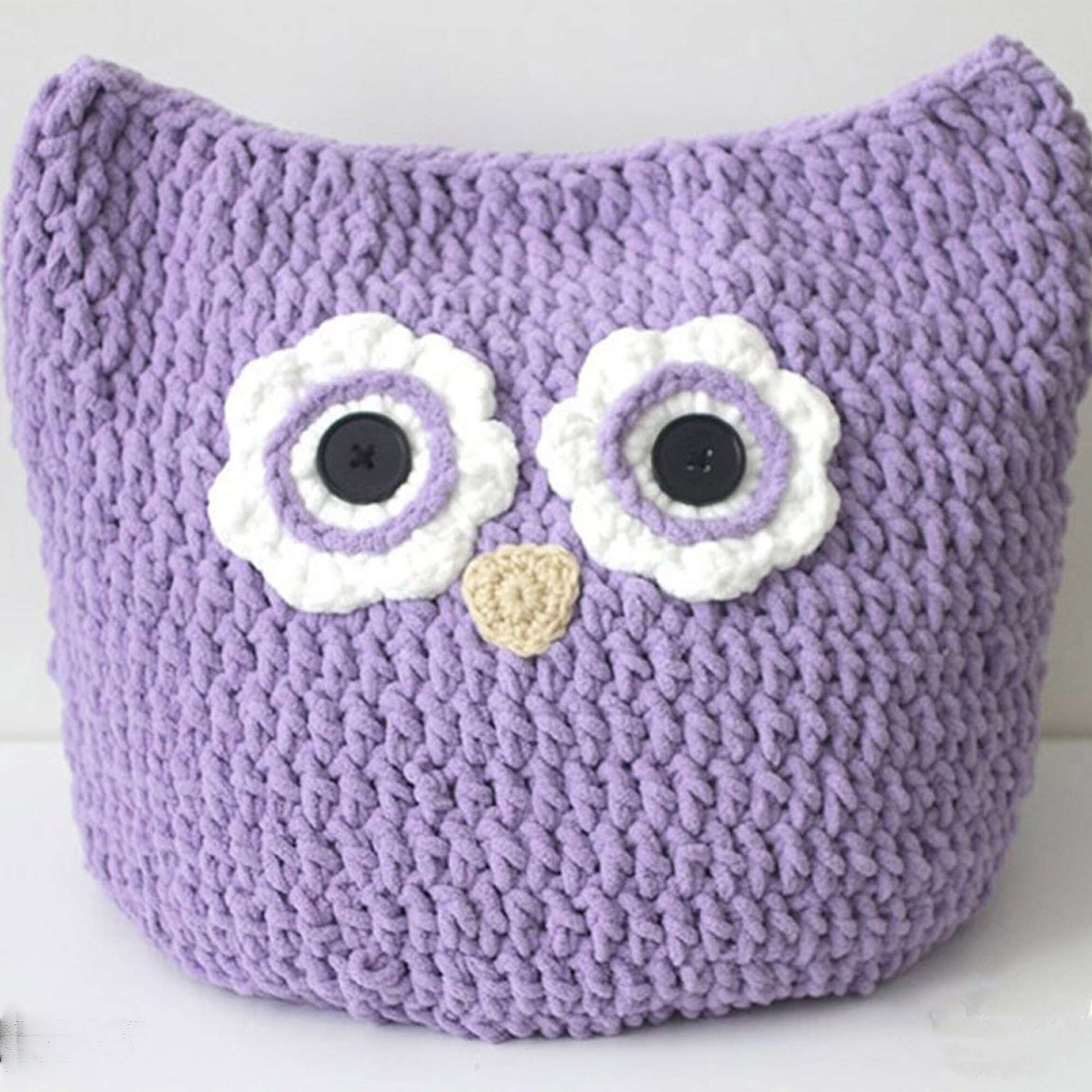 Bernat Oversized Owl Pillow To Crochet Crochet Pillow made in Bernat Super Value yarn