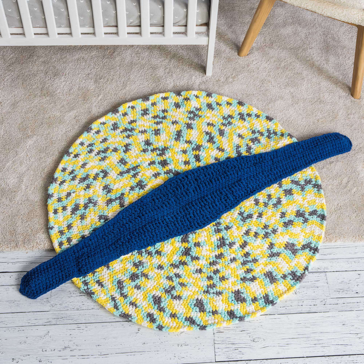 Crochet Rug made in Bernat Baby Blanket yarn