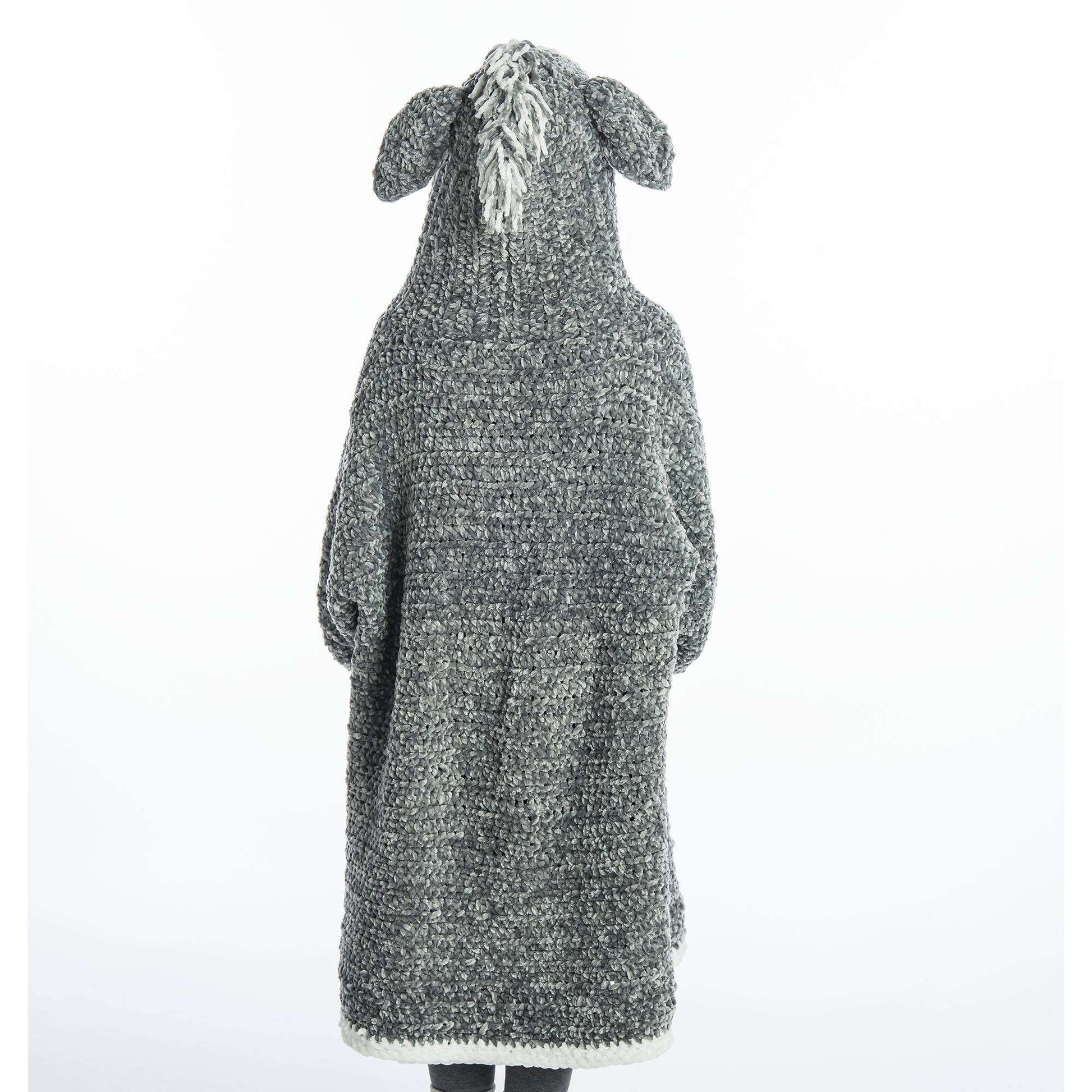 Bernat Funky Donkey Kids Crochet Blanket Hoodie 10/12 yrs