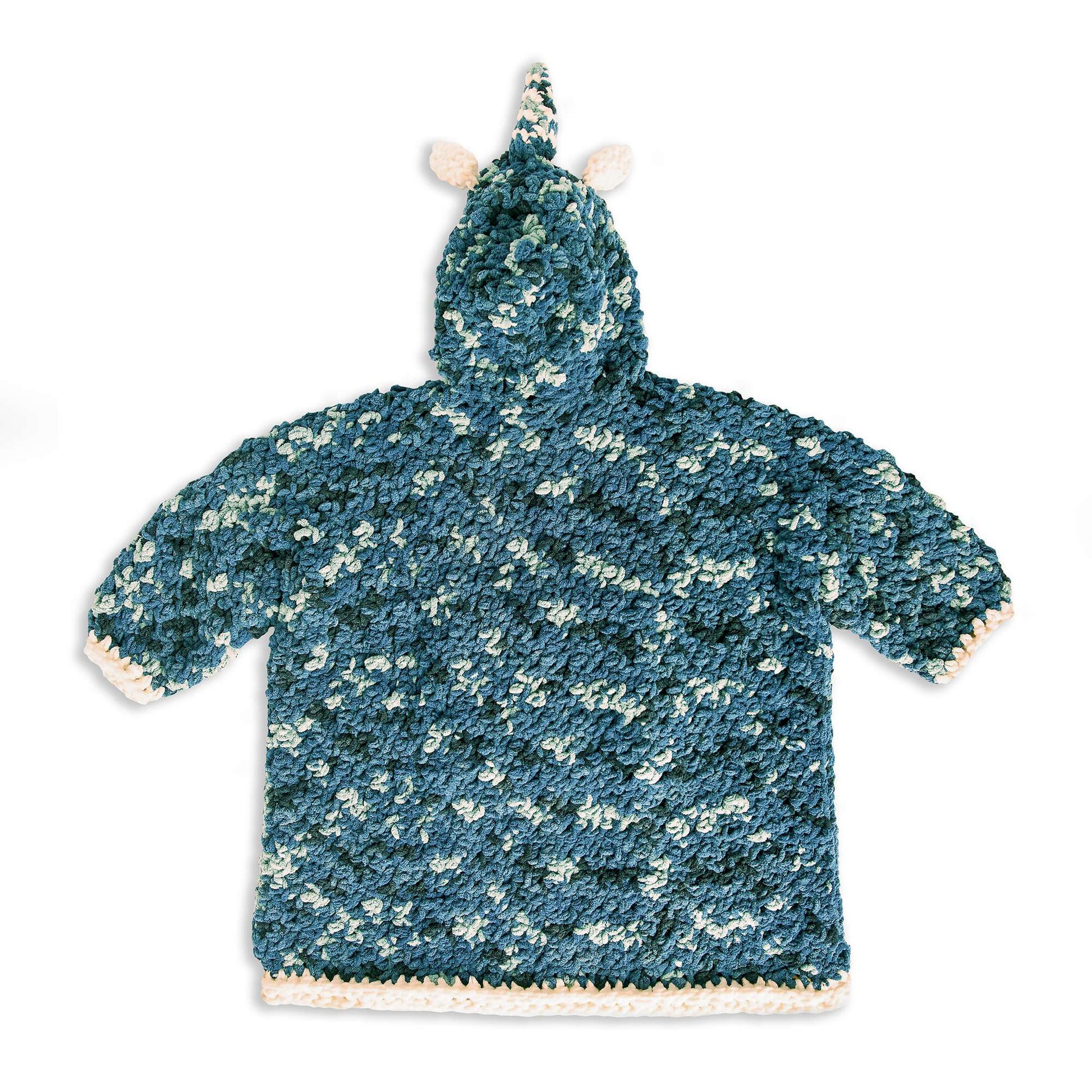 Free Bernat Unique Unicorn Kids Crochet Blanket Hoodie Pattern