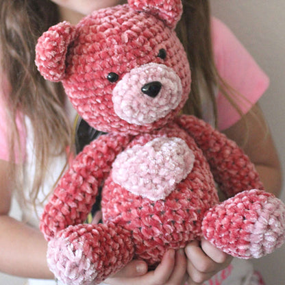 Bernat Velvet Valentine Crochet Bear Single Size