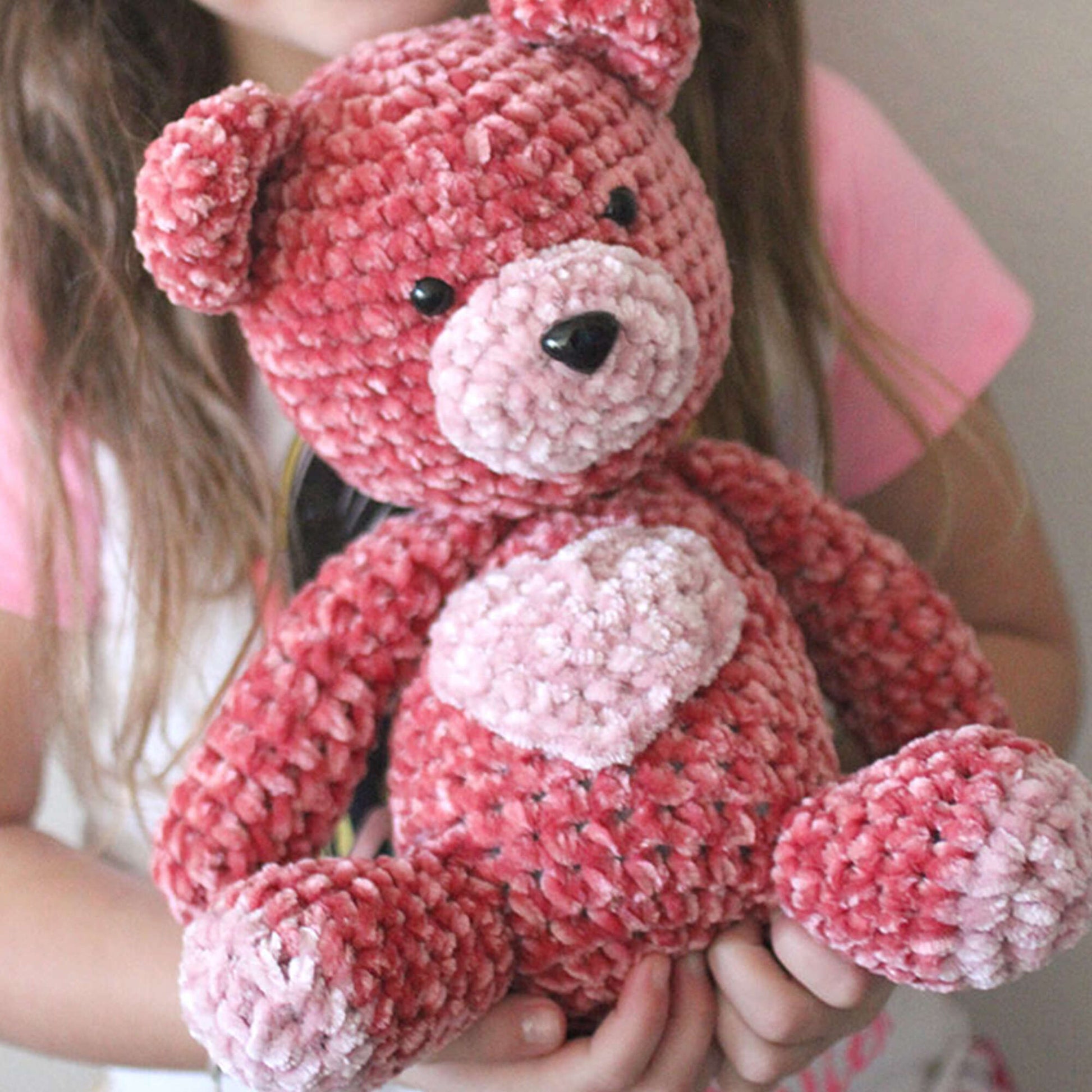 Free Bernat Velvet Valentine Crochet Bear Pattern