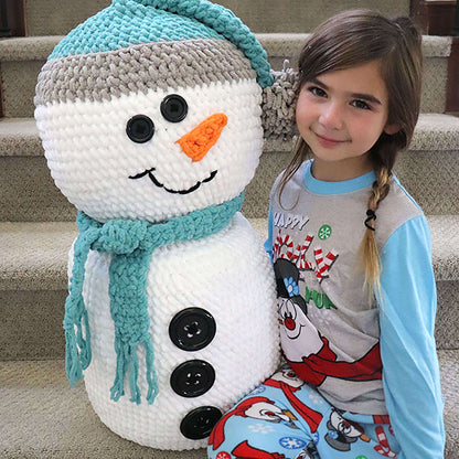 Bernat Giant Crochet Snowman Crochet Toy made in Bernat Blanket yarn