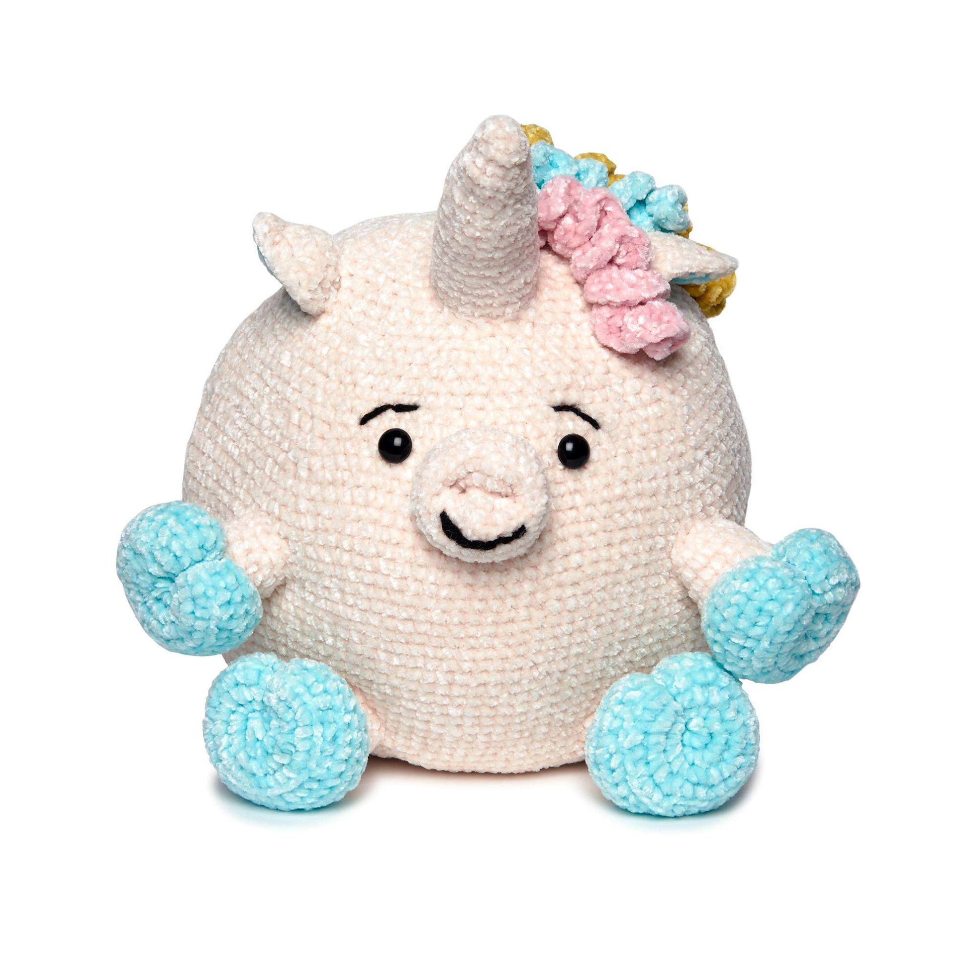 Bernat Crochet Unicorn Stuffie Crochet Toy made in Bernat Baby Velvet yarn