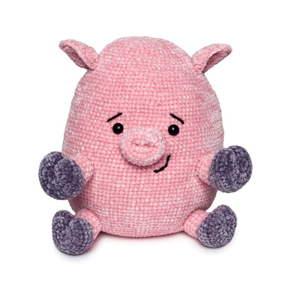 Bernat Crochet Pig Stuffie Crochet Toy made in Bernat Baby Velvet yarn