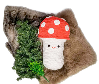 Bernat Mushroom Stuffie By Moogly Crochet Crochet Toy made in Bernat Blanket yarn