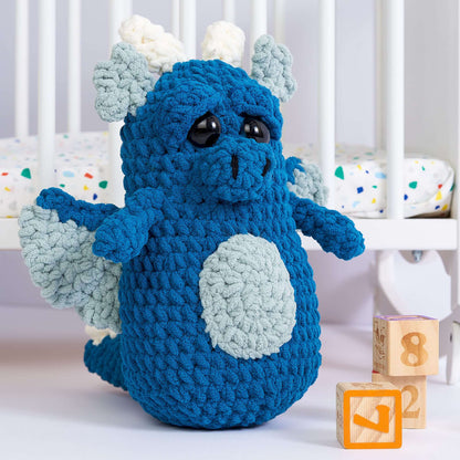 Bernat Donald the Dragon Crochet Toy Crochet Toy made in Bernat Baby Blanket yarn