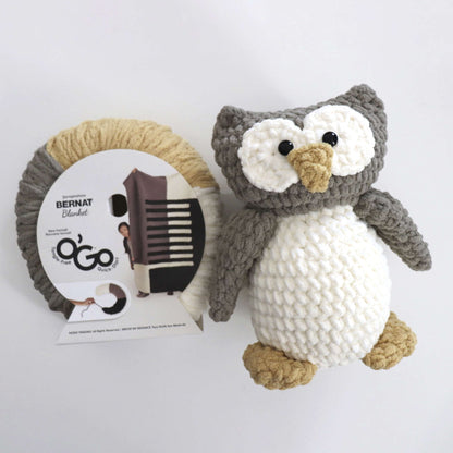 Bernat Ollie O'Go Owl Toy Trio Crochet Toy made in Bernat Blanket O'Go yarn