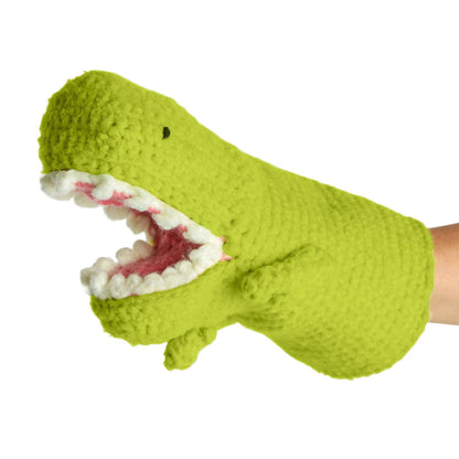 Bernat Crochet Dinosaur Puppet Crochet Toy made in Bernat Forever Fleece Finer yarn