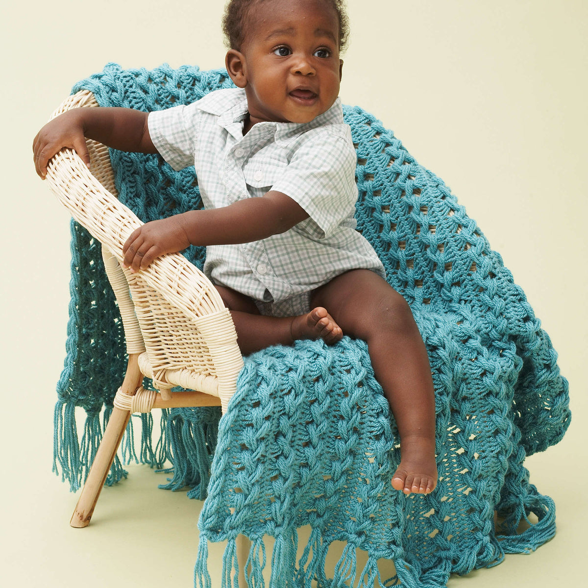 Crochet Blanket made in Bernat Softee Baby yarn