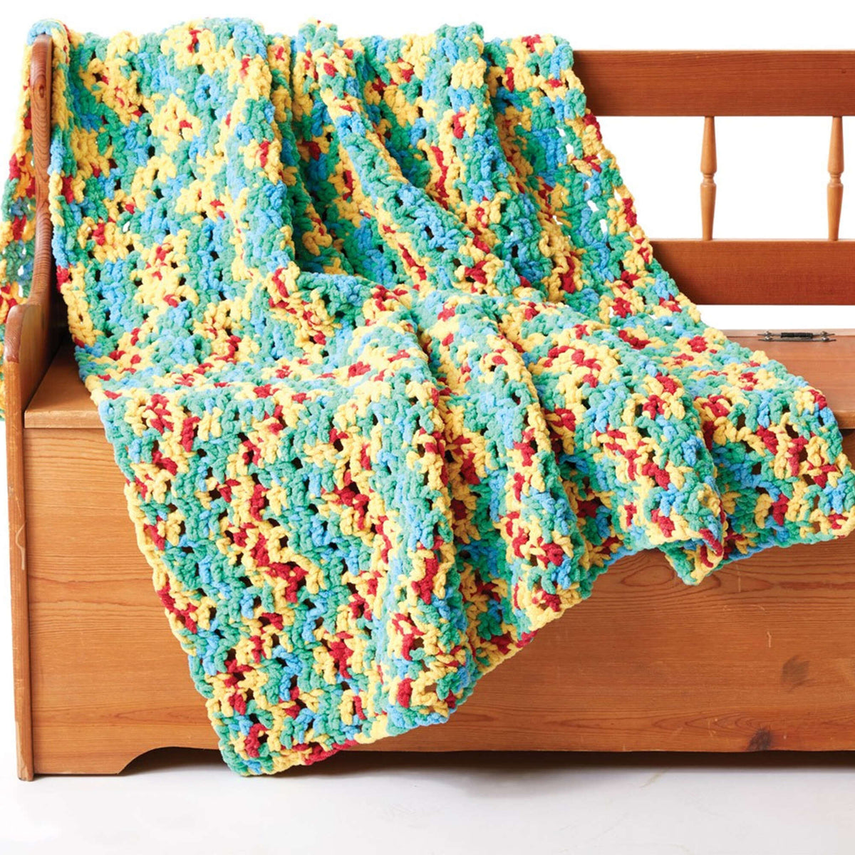 Crochet Blanket made in Bernat Blanket yarn