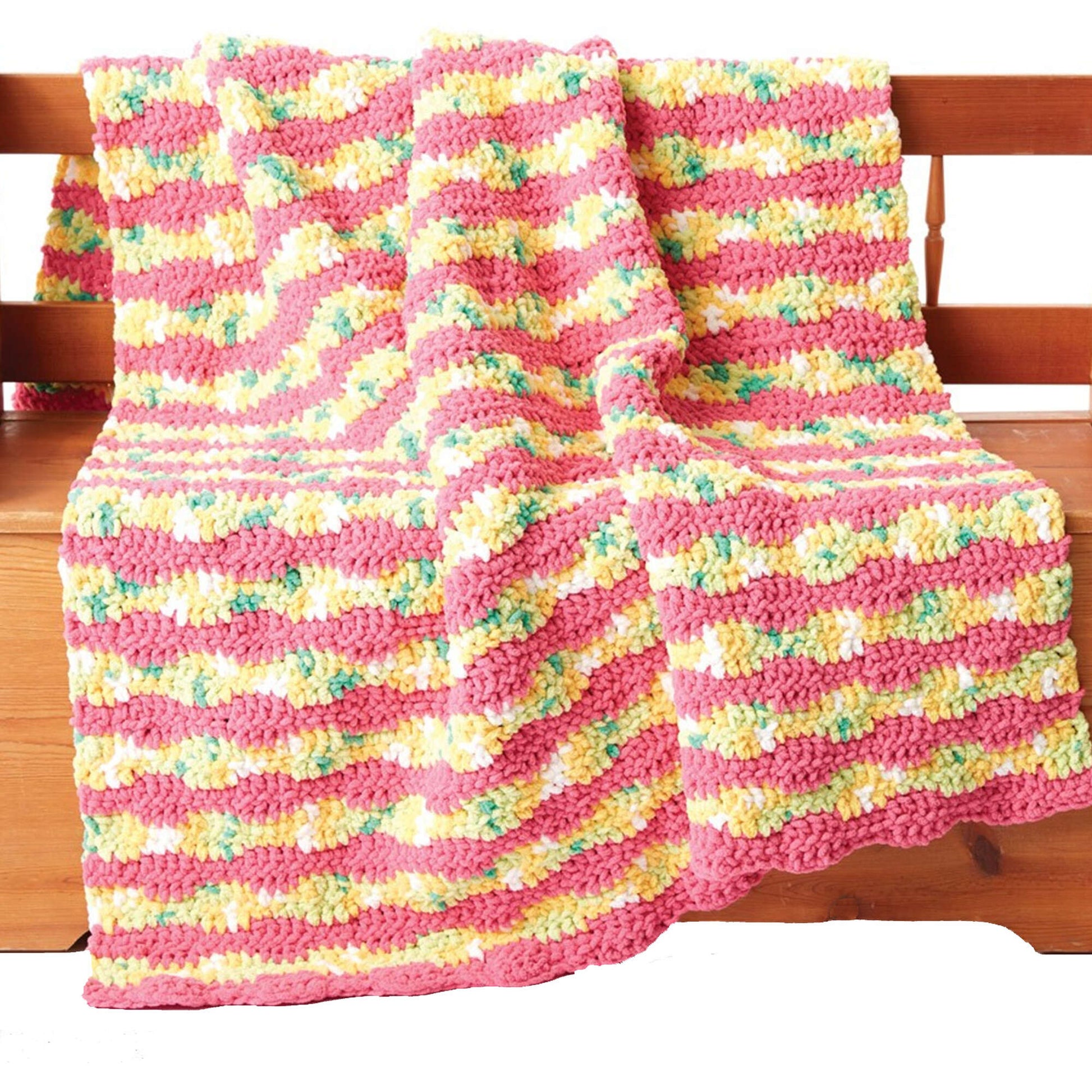 Bernat Summer Waves Crochet Blanket Crochet Blanket made in Bernat Blanket yarn