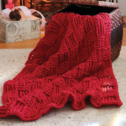 Bernat Basketweave Afghan Crochet Blanket made in Bernat Blanket yarn