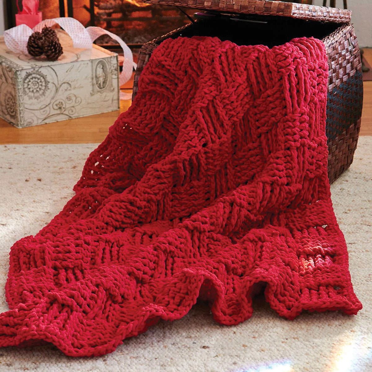 Crochet Blanket made in Bernat Blanket yarn