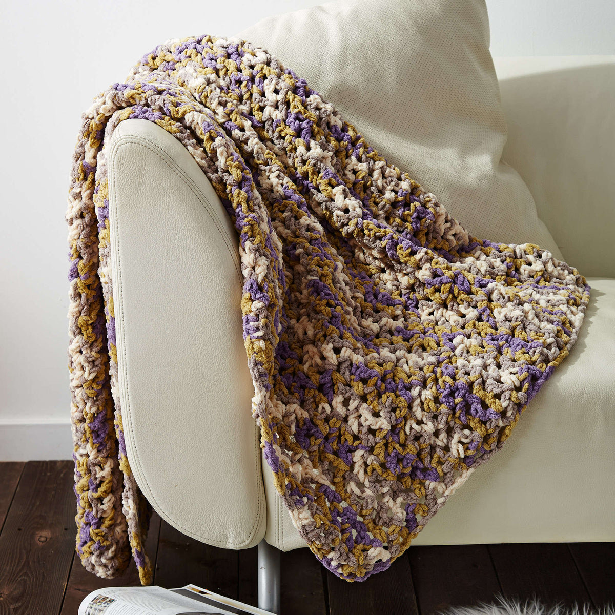 Crochet Blanket made in Bernat Blanket Yarn