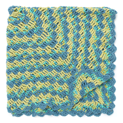 Bernat Round The Block Afghan Crochet Blanket made in Bernat Maker Home Dec yarn