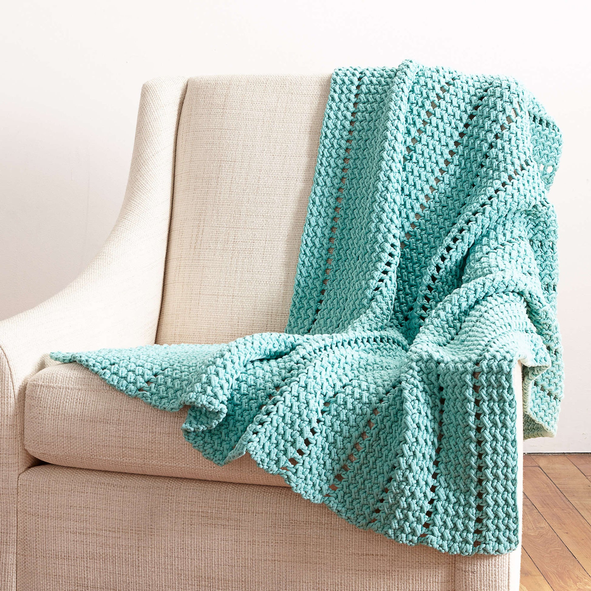 Bernat Eyelets And Textures Crochet Blanket Crochet Blanket made in Bernat Maker Home Dec yarn