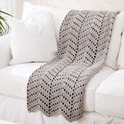 Bernat Ripples In the Sand Crochet Afghan Crochet Blanket made in Bernat Maker Home Dec yarn