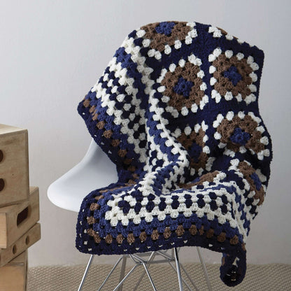 Bernat Framed Crochet Granny Throw Crochet Blanket made in Bernat Super Value yarn