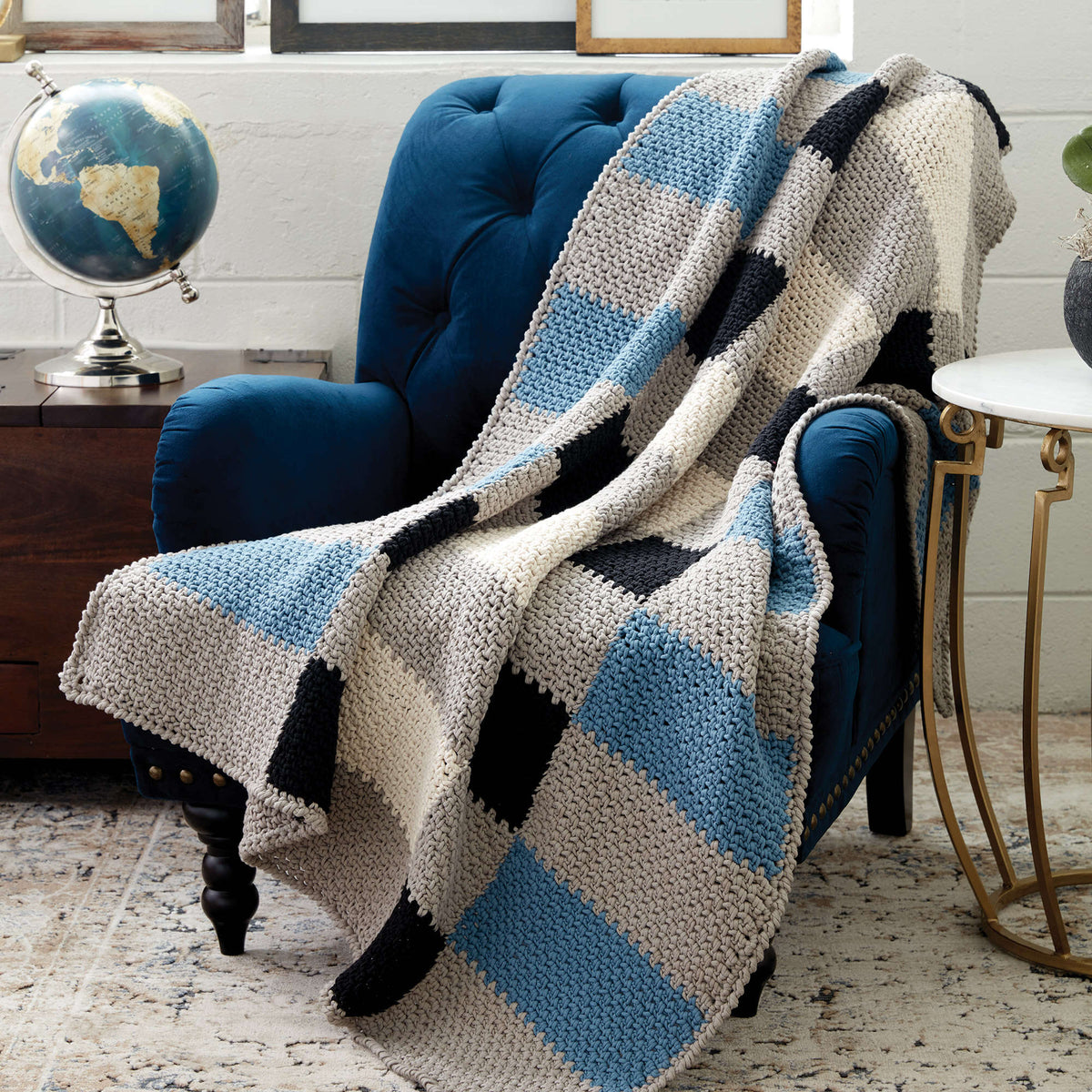 Crochet Blanket made in Bernat Maker Home Dec yarn